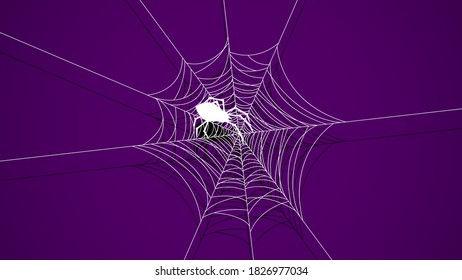 Spider Web On Dark Background Halloween Design Elements Spooky Scary Horror Decor Vector