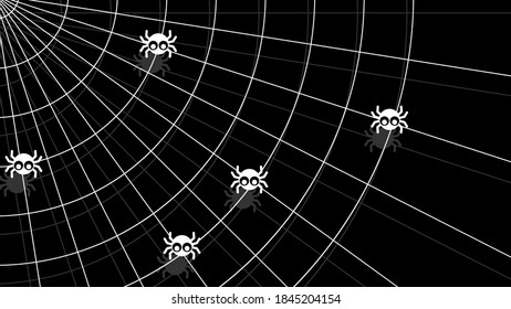 Spider Web On Dark Background Halloween Design Elements Spooky Scary Horror Decor Vector