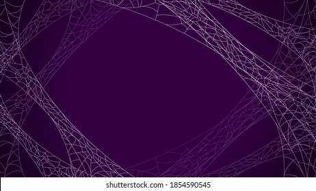 Spider Web On Dark Background Halloween Design Elements Spooky Scary Horror Decor Vector