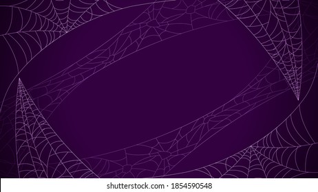 Spider Web On Dark Background Halloween Design Elements Spooky Scary Horror Decor Vector