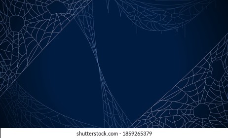 Spider Web On Dark Background Halloween Design Elements Spooky Scary Horror Decor Vector