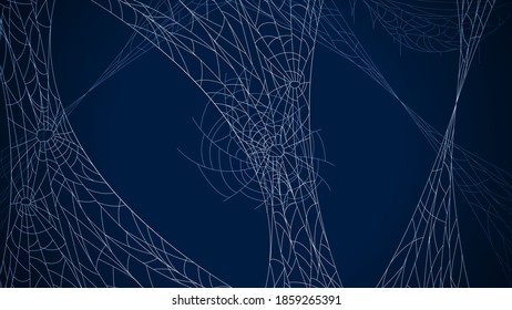 Spider Web On Dark Background Halloween Design Elements Spooky Scary Horror Decor Vector