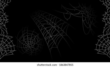 Spider Web On Dark Background Halloween Design Elements Spooky Scary Horror Decor Vector