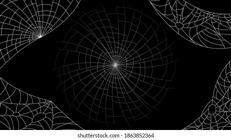 Spider Web On Dark Background Halloween Design Elements Spooky Scary Horror Decor Vector