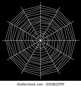 Spider web on a dark background. Vector illustration.