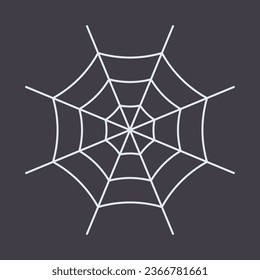 Spider web on dark background. Vector Illustration