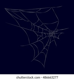  Spider web on a dark background. For use as logos on cards, in printing, posters, invitations, web design and other purposes.
