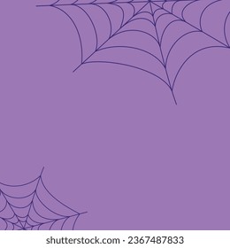 Spider web on purple background vector illustration. Simple halloween background