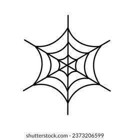 Spider web on white background