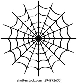 Spider web on white background. Vector illustration.