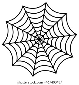 Spider web on a white background.