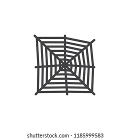 Spider web outline icon. linear style sign for mobile concept and web design. Cobweb simple line vector icon. Symbol, logo illustration. Pixel perfect vector graphics