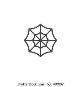 spider web outline icon vector