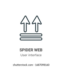 Spider web outline vector icon. Thin line black spider web icon, flat vector simple element illustration from editable web navigation concept isolated stroke on white background