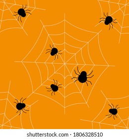 spider and spider web pattern. Halloween background