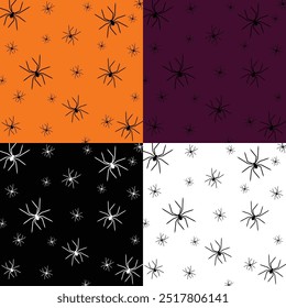 Spider web pattern, Halloween background, weird background and texture , seamless pattern with spider, Halloween vector seamless pattern.