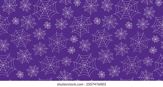 Spider web. Pattern seamless, Halloween. Icon, doodle drawing. Continuous background.