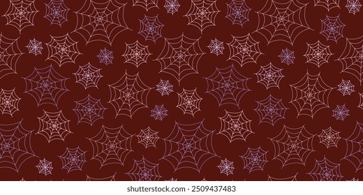 Spider web. Pattern seamless, Halloween. Icon, doodle drawing. Continuous background.