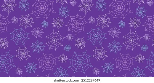 Spider web. Pattern seamless, Halloween. Icon, doodle drawing. Continuous background.