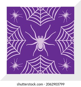 Spider Web Pattern, Seamless Pattern Printable Vector Illustration