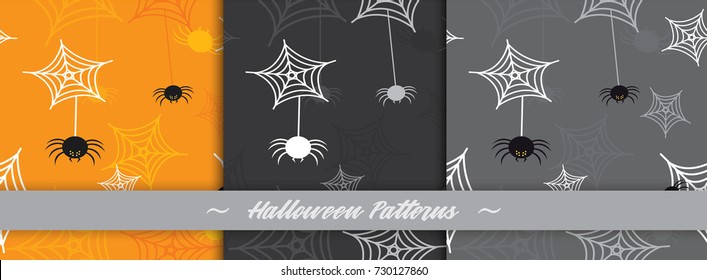 Spider web pattern set for Halloween. EPS10