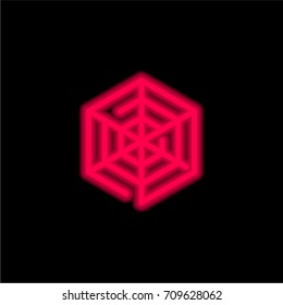 Spider Web red glowing neon ui ux icon. Glowing sign logo vector