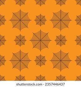 Spider web seamless pattern. Halloween texture perfect for gift wrapping, home decor and textiles. Vector illustration