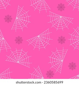 Spider web seamless pattern. Halloween texture perfect for gift wrapping, home decor and textiles. Vector illustration