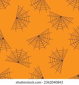Spider web seamless pattern. Halloween texture perfect for gift wrapping, home decor and textiles. Vector illustration