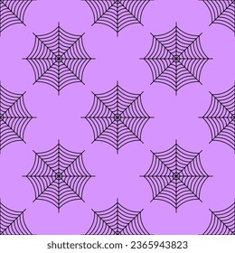 Spider web seamless pattern. Halloween texture perfect for gift wrapping, home decor and textiles. Vector illustration