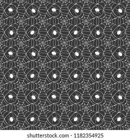 Spider web seamless pattern vector illustration. Hand drawn sketched web background .