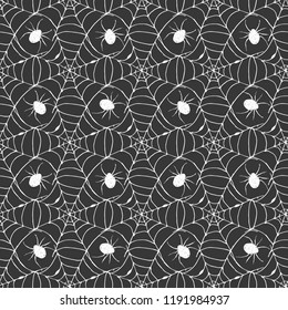 Spider web seamless pattern vector illustration. Hand drawn sketched web background .