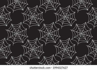 Spider web seamless pattern. Vector illustration isolated. Halloween texture