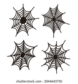 spider web set halloween ornament vector design
