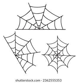 spider web set for halloween. vector illustration