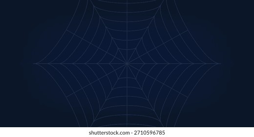 Conjunto de Web de araña aislado sobre fondo oscuro. Telarañas espeluznantes de Halloween con arañas. Ilustración vectorial de esquema