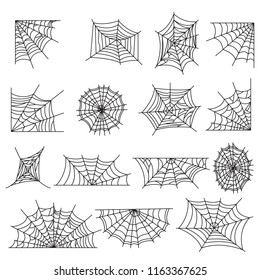 Spider web set. Vector.