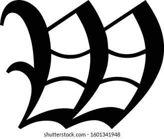 spider web shaped letter w
