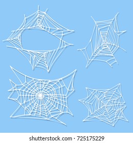 Spider web silhouette arachnid fear graphic flat scary animal design nature insect danger horror halloween vector icon.