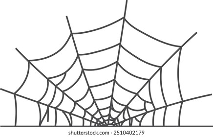 Silueta de Web de araña. Hilo arácnido. Decoración espeluznante