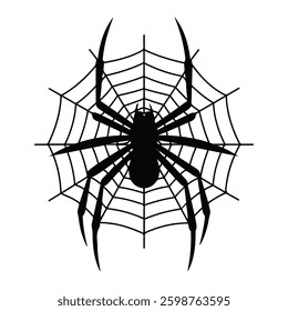 Spider web silhouette icon symbol on white background