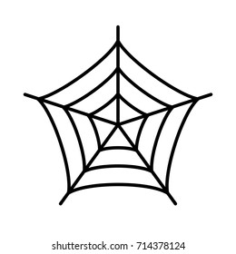 Spider web silhouette vector icon isolated on white background