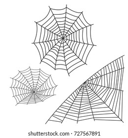 Spider web silhouette vector icon.