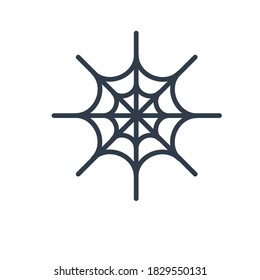 Spider web with a simple design Isolated on white background