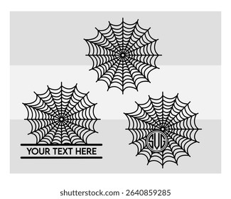 Spider Web, Spiderweb Silhouette, Spooky, Cobweb, Spiderweb, Corner Cobweb, Spider Web Outline,
Vector, Silhouette, Eps, Spider Web Monogram, Split Monogram, Circle Monogram