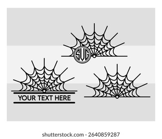 Spider Web, Spiderweb Silhouette, Spooky, Cobweb, Spiderweb, Corner Cobweb, Spider Web Outline,
Vector, Silhouette, Eps, Spider Web Monogram, Split Monogram, Circle Monogram