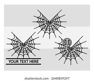 Spider Web, Spiderweb Silhouette, Spooky, Cobweb, Spiderweb, Corner Cobweb, Spider Web Outline,
Vector, Silhouette, Eps, Spider Web Monogram, Split Monogram, Circle Monogram