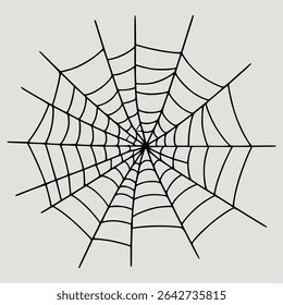 spider web spooky protection nature flat color vector illustration template design