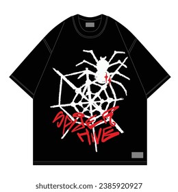 spider web streetwear design white and red for for clothing brand