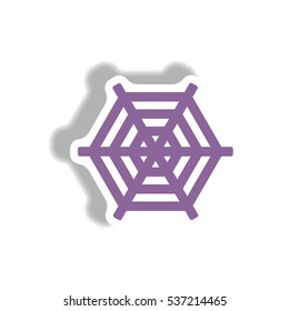 spider web stylish icon in paper sticker style spider web